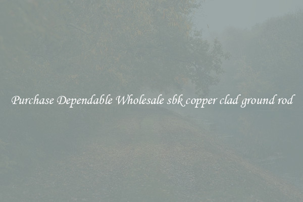 Purchase Dependable Wholesale sbk copper clad ground rod
