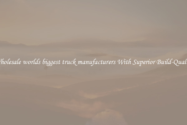 Wholesale worlds biggest truck manufacturers With Superior Build-Quality