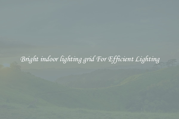 Bright indoor lighting grid For Efficient Lighting
