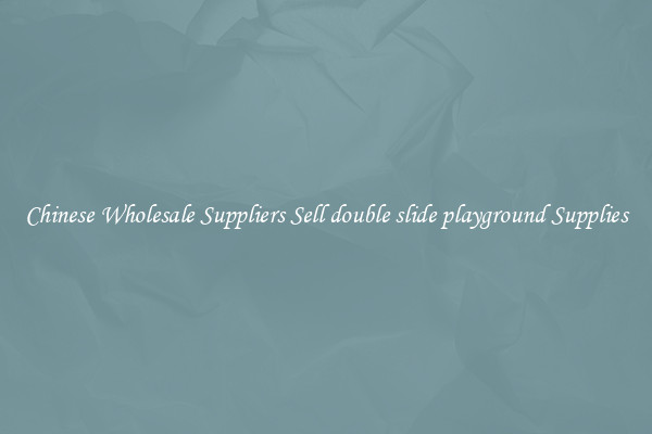 Chinese Wholesale Suppliers Sell double slide playground Supplies