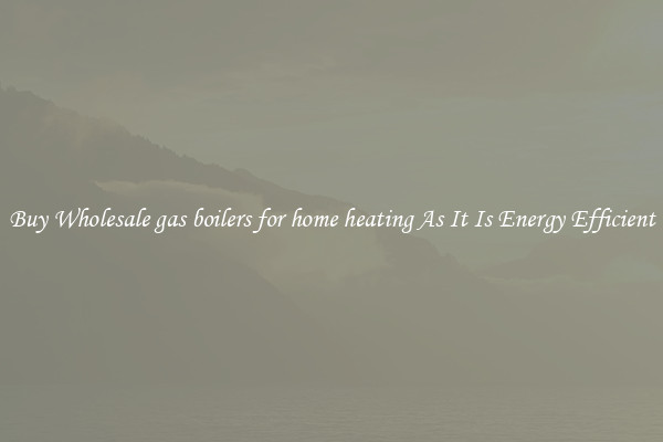 Buy Wholesale gas boilers for home heating As It Is Energy Efficient