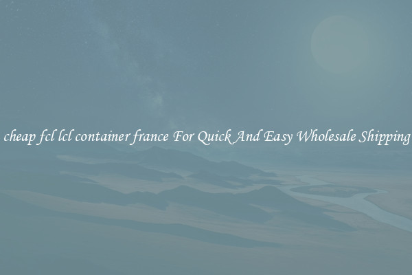 cheap fcl lcl container france For Quick And Easy Wholesale Shipping